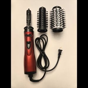 Rotating Brush Blow Dryer Red Hair Styling Tool with Attachments